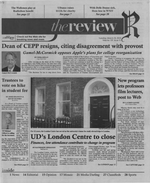 UD's London,Centre to close - University of Delaware Library ...