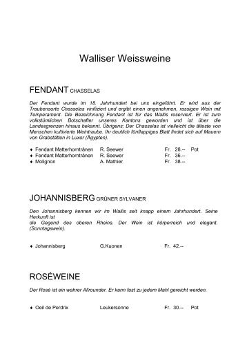 Walliser Weissweine