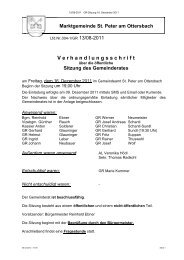 Protokoll GR-Sitzung am 16. Dezember 2011 - Gemeinde St. Peter ...