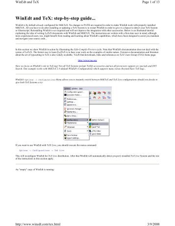 WinEdt and TeX: step-by-step guide...