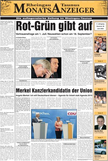 Ausgabe 38 (Juni 2005) - Rheingau-Taunus-Monatsanzeiger
