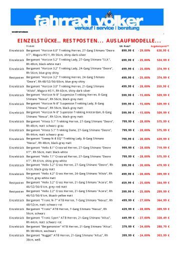Angebote - Fahrrad Völker