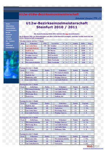 U12w-Bezirkseinzelmeisterschaft Steinfurt 2010 / 2011