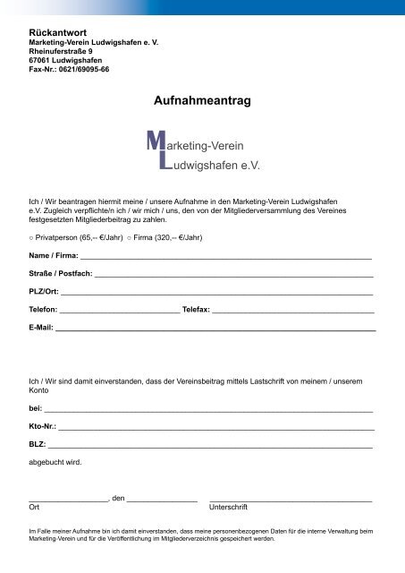 Marketing-Verein Ludwigshafen e.V. Geschäftsbericht 2009