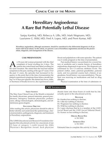 Hereditary Angioedema: A Rare But Potentially Lethal Disease