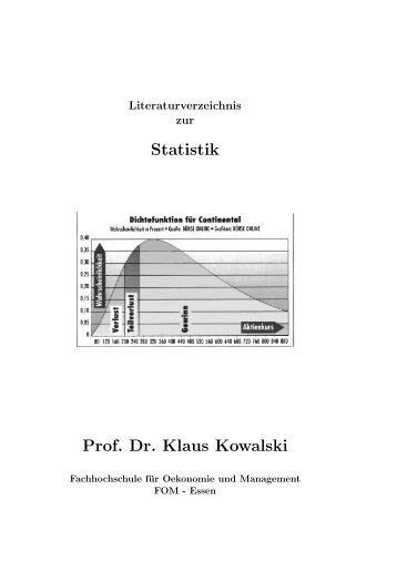 Statistik Prof. Dr. Klaus Kowalski