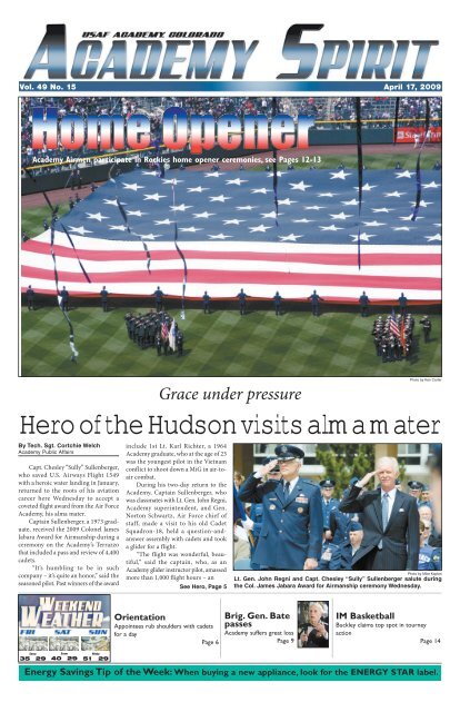 Hero of the Hudson visits alma mater - United States Air Force ...