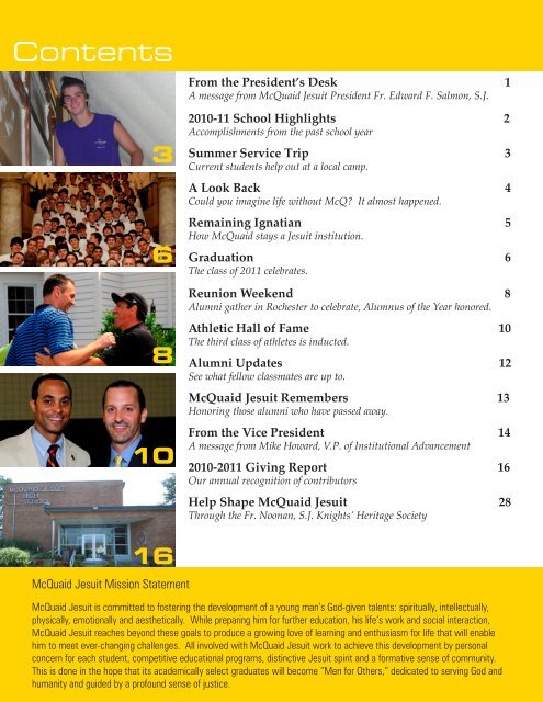 IN THIS ISSUE - McQuaid Jesuit High School