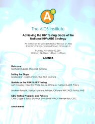 Achieving HIV Testing Goals - Agenda and ... - The AIDS Institute