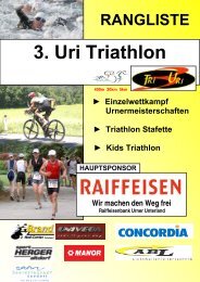 3. Uri Triathlon - ALGE-TIMING Schweiz