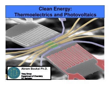 Clean Energy: Thermoelectrics and Photovoltaics - Microlab