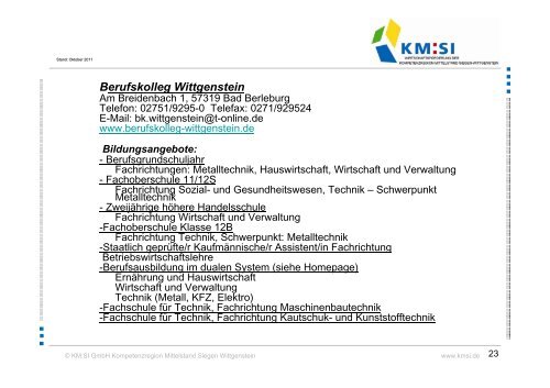 Standortinformationen - Kompetenzregion Mittelstand Siegen ...