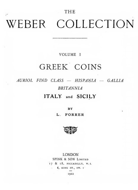 The Weber collection; Greek coins ... - Forvm Ancient Coins
