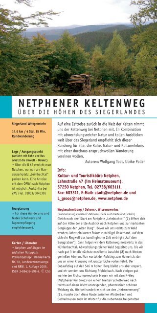 Pfiffig: Wandern auf dem Keltenweg - Wittgensteiner Wanderland