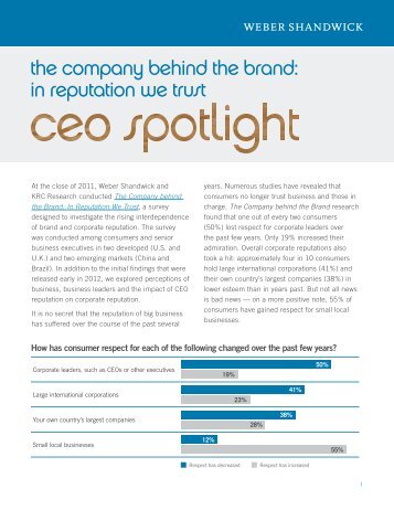 The Company behind the Brand: CEO Spotlight - Weber Shandwick