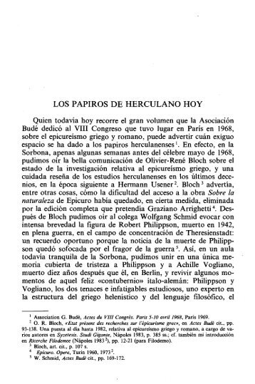 LOS PAPIROS DE HERCULANO HOY - InterClassica