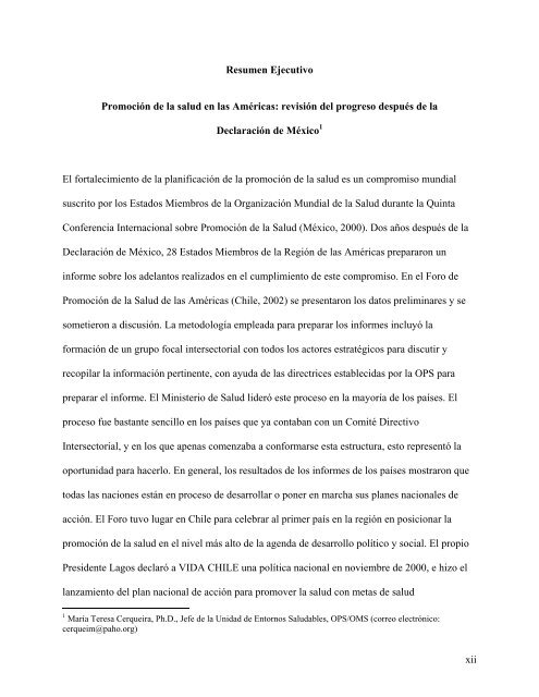 Promoción de la Salud en las Américas - Universidad Veracruzana