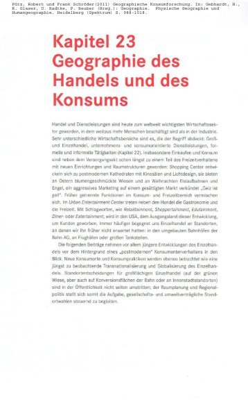 Kapitel 23 Geographie des Handels und des Konsums