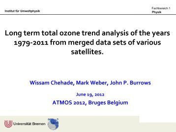 Long term total ozone trend analysis