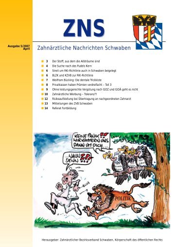 Zahnärztliche Nachrichten Schwaben 5/2007 - Zahnärztlicher ...