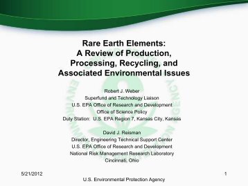 Rare Earth Elements: A Review of Production, Processing ... - CLU-IN