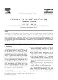 A literature review and classification of electronic commerce research