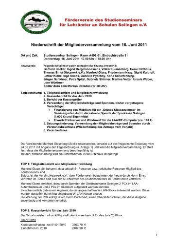 Protokoll der Mitgliederversammlung vom 16.06.2011 - Förderverein ...