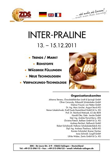 inter-praline - Zentralfachschule der Deutschen Süßwarenwirtschaft