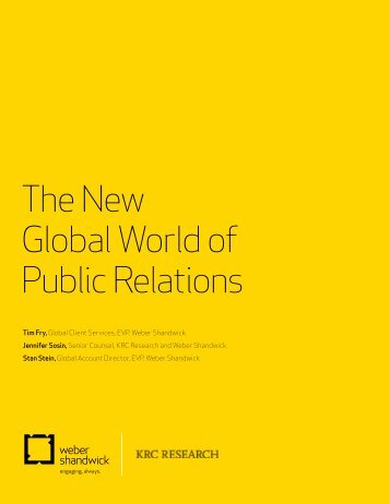 The New Global World of Public Relations - Weber Shandwick