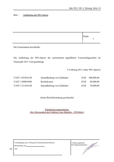 Sitzungsprotokoll - Stadtgemeinde Wiener Neustadt