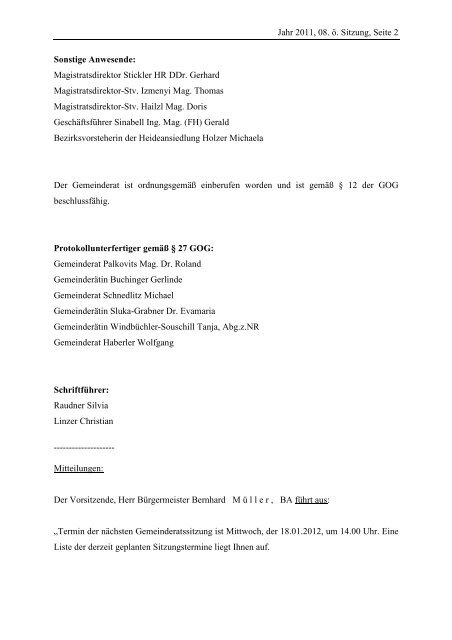 Sitzungsprotokoll - Stadtgemeinde Wiener Neustadt