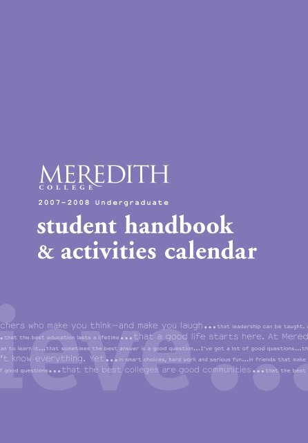 Student Handbook - Meredith College
