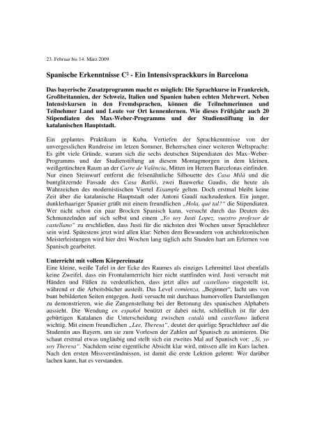 Spanische Erkentnisse C2 Elitenetzwerk Bayern