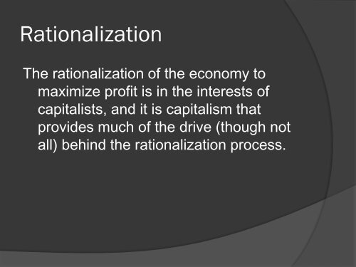 The rationalization of consumption - faculty.rsu.edu