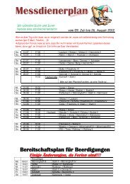 Messdienerplan - Pastoralverbund Meggen-Maumke-Halberbracht
