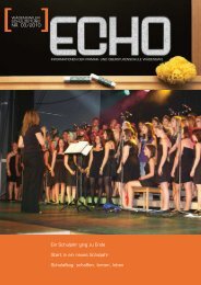 Liebe Leserinnen und Leser ECHO - Oberstufenschule Wädenswil
