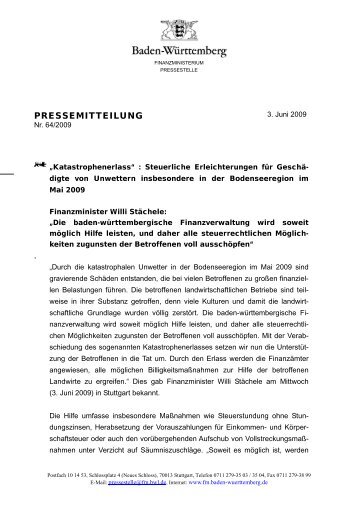 PRESSEMITTEILUNG - Finanzamt Leonberg