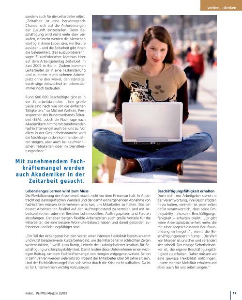 weiter... Das WBS Magazin 1/2010 - WBS Training AG