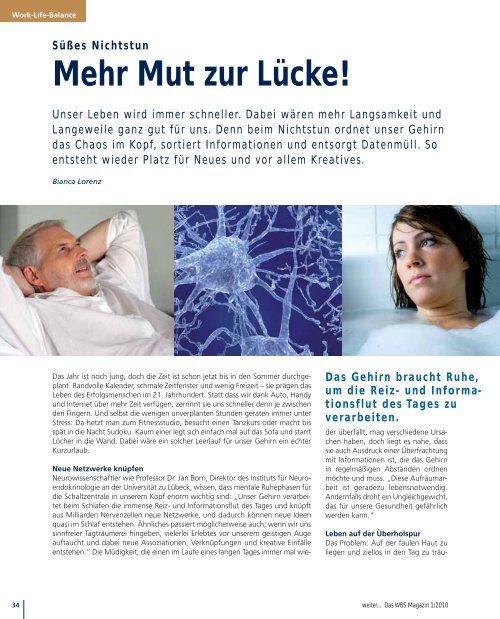 weiter... Das WBS Magazin 1/2010 - WBS Training AG