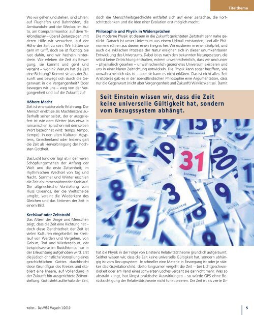 weiter... Das WBS Magazin 1/2010 - WBS Training AG