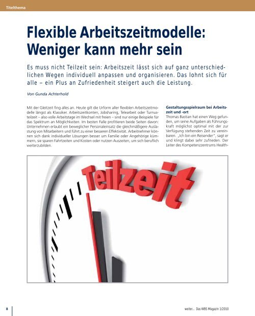 weiter... Das WBS Magazin 1/2010 - WBS Training AG