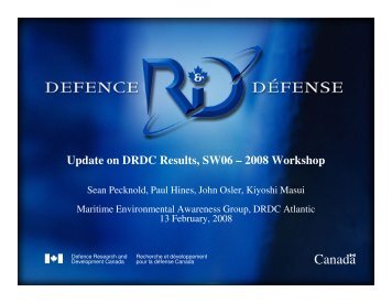 Update on DRDC (Defence Research and Development Canada