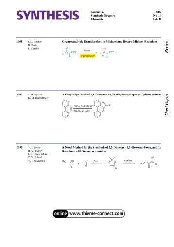 SYNTHESIS - Thieme Chemistry