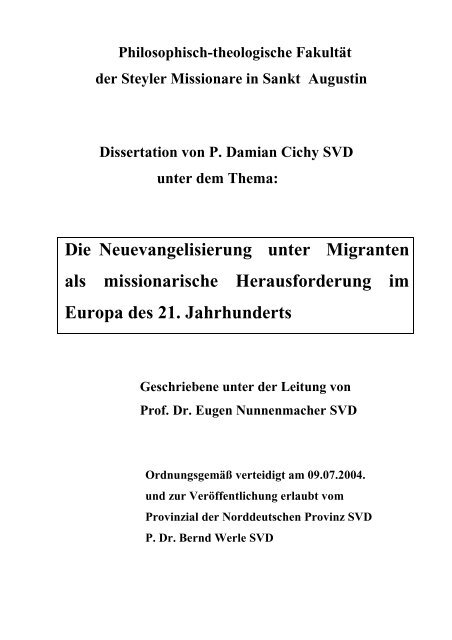 Doktorarbeit Von P Damian Cichy Svd Fur Web Philosophisch