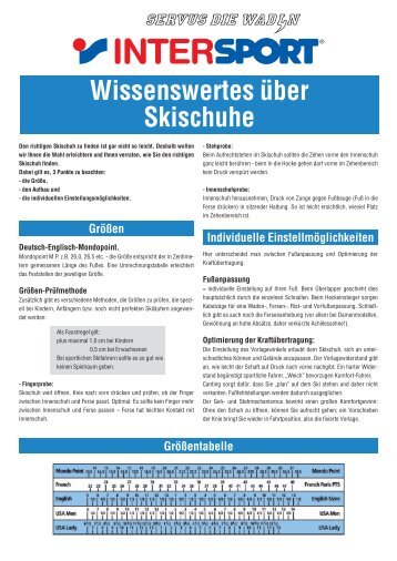 Wissenswertes über Skischuhe - Sport Lackner