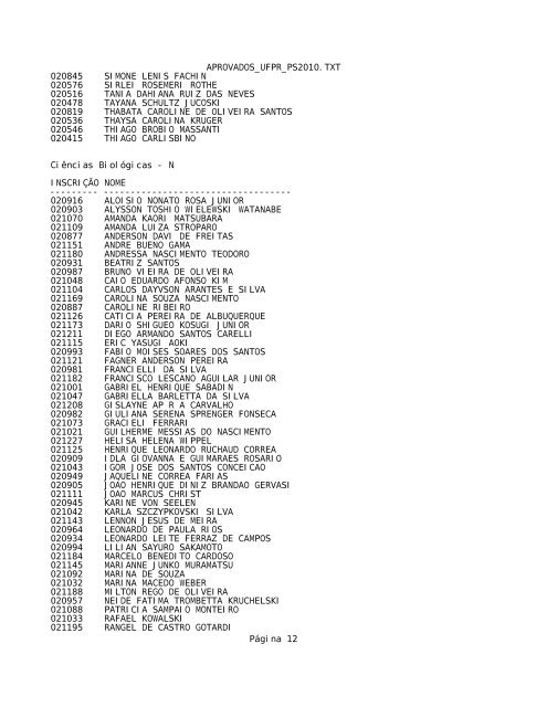 APROVADOS_UFPR_PS2010.TXT - Bloco de notas - clicRBS