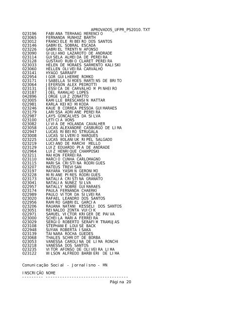 APROVADOS_UFPR_PS2010.TXT - Bloco de notas - clicRBS