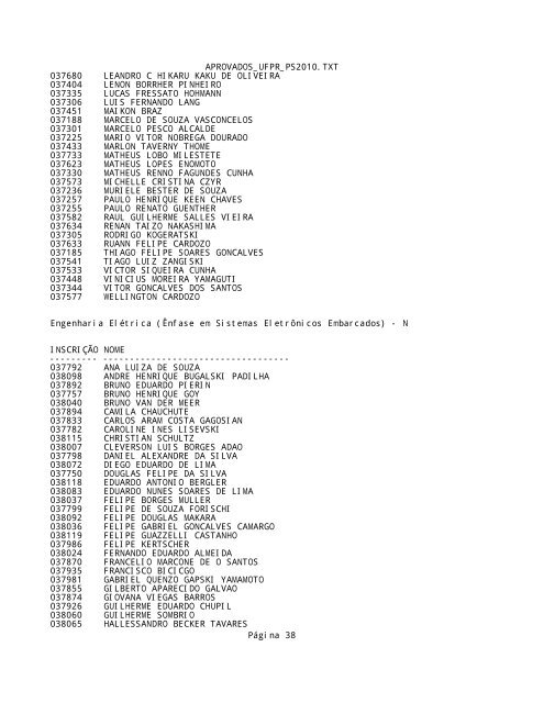 APROVADOS_UFPR_PS2010.TXT - Bloco de notas - clicRBS