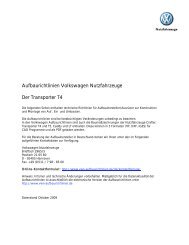 Aufbaurichtlinien Volkswagen Nutzfahrzeuge Der Transporter T4