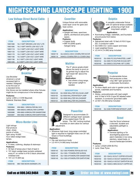NIGHTSCAPING LANDSCAPE LIGHTING 1900 Ewing Irrigation